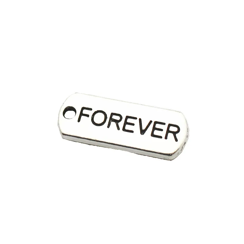 

New style 50pcs/lot forever Dangle Charms silver pendant Metal lobster clasp Fit DIY Necklace Bracelet Jewelry