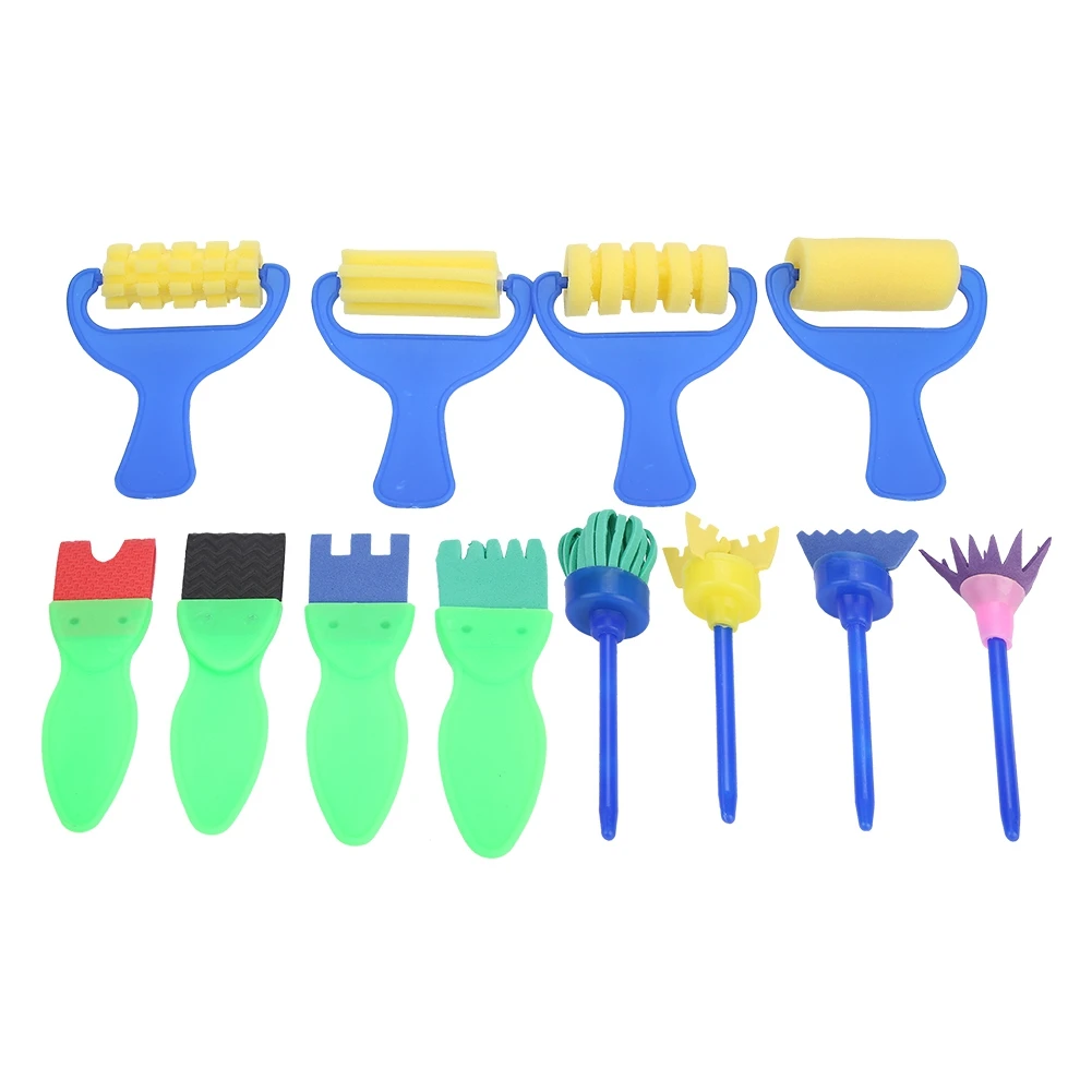 

12Pcs/set DIY Sponge Drawing Paint Brushes Graffiti Toys Painting Creative Gift Toys for Children Stamps Toys
