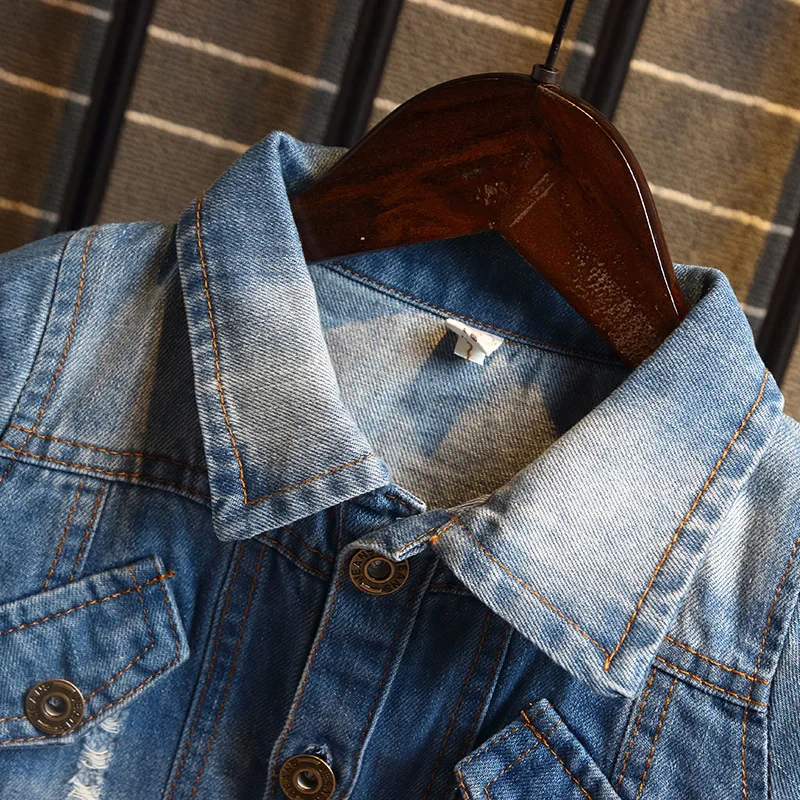 Джинсовая куртка для мальчиков и девочек радужная детская верхняя одежда пальто