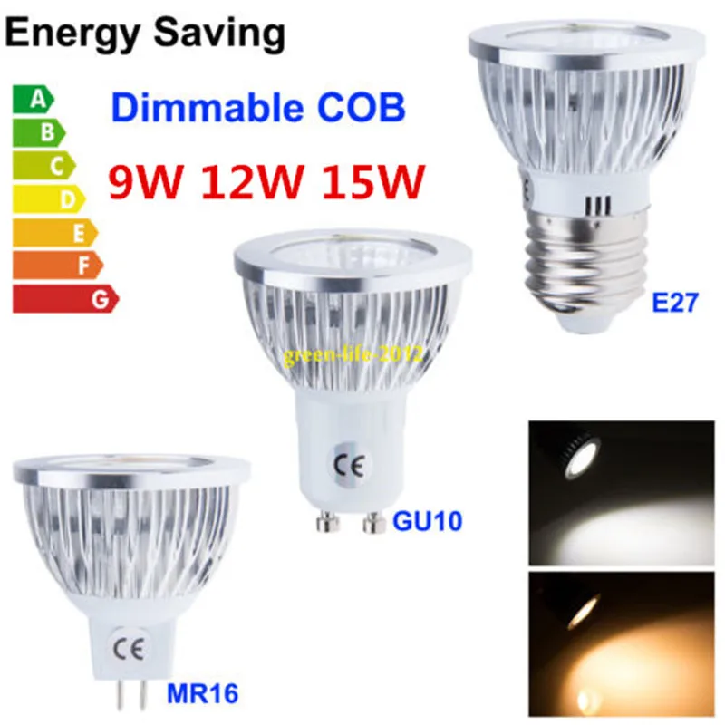 

Super bright COB LED Lamp GU10 E27 E14 MR16 Lampada LED Bulb 9W 12W 15W Spot light Spotligh AC85-265V LED Spotlight Dimmable