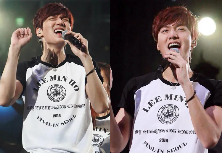 Футболка Kpop Lee Minho сеульские фанаты концертов одежда Min Ho материал поддержка leeminho