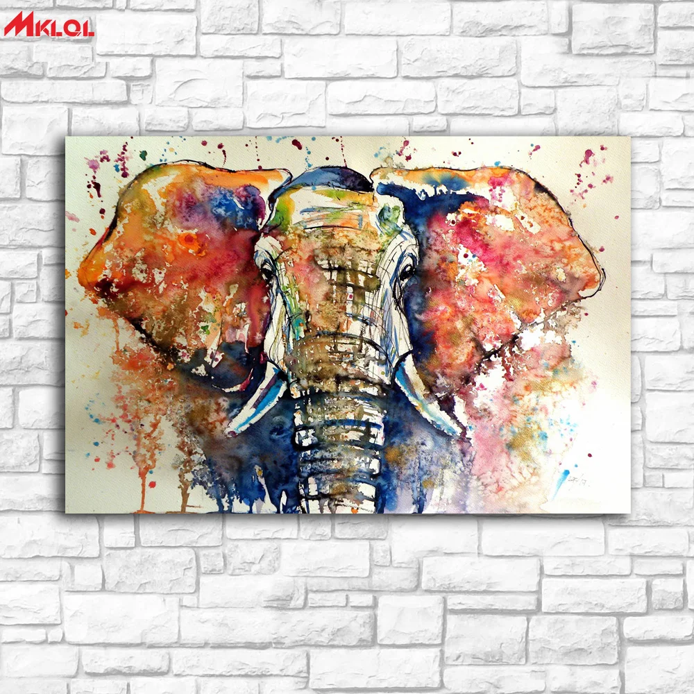 

Large Wall Art,elephant ,Restaurant study Bedroom Decor Wall oil Painting Print Nice wall picture for living room no frame 2