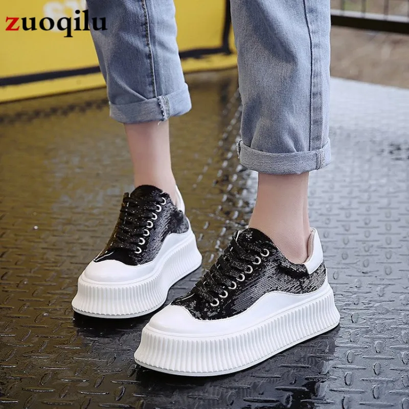 2019 ультралегкие белые туфли женская повседневная обувь на плоской платформе