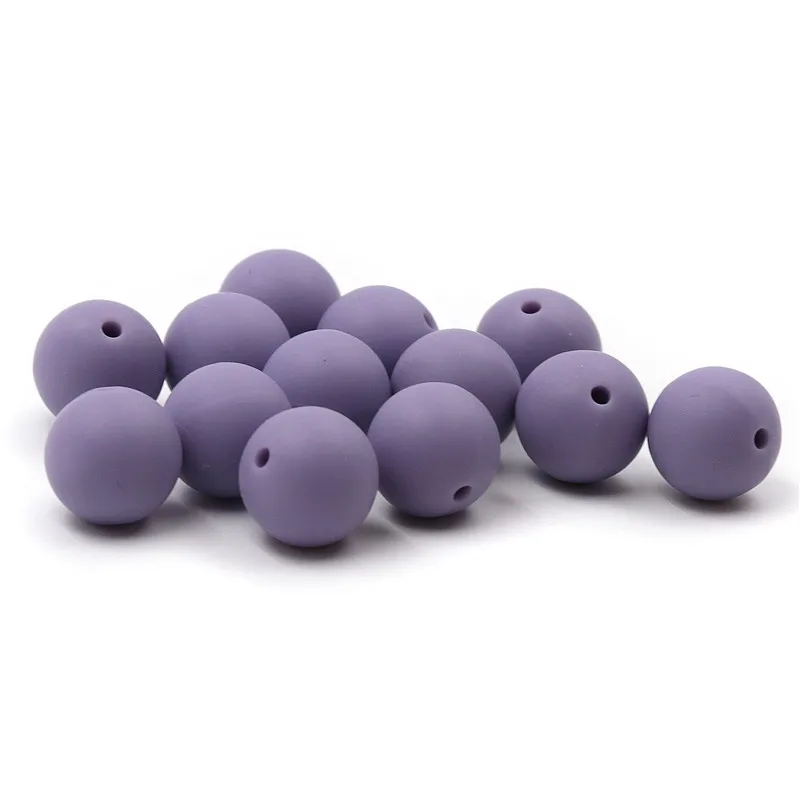 2017 New Color Dark Lilac Silicone Beads 9-19mm Round Teething Food Grade Siliconen kralen BPA Free | Украшения и аксессуары