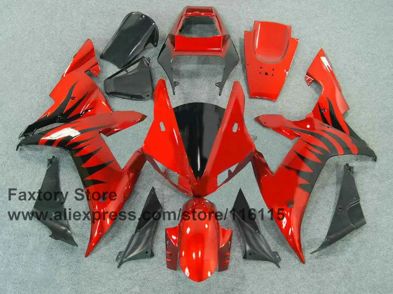 

MOTOMARTS мотоцикл 100% Полный Инжекционный обтекатель комплект для YAMAHA R1 2002 2003 YZF R1 02 03 красный черный обтекатель части