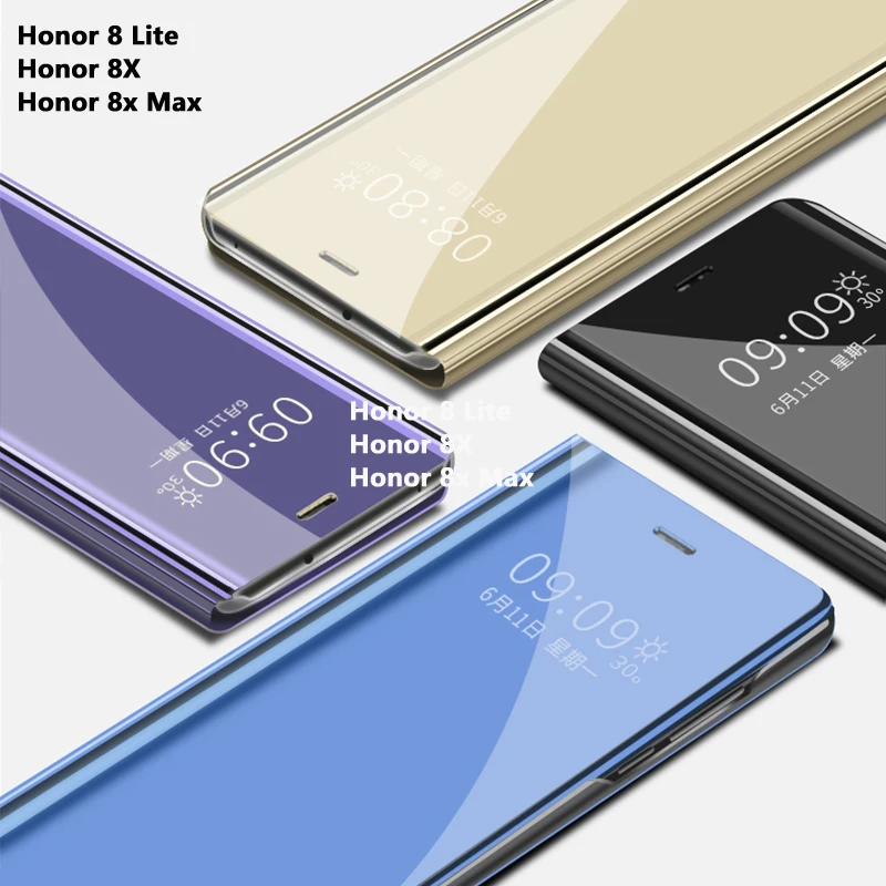 Откидной Чехол для телефона с умным зеркалом чехол HuaWei Honor 8 Lite honor8 lite 8X Max кожаный