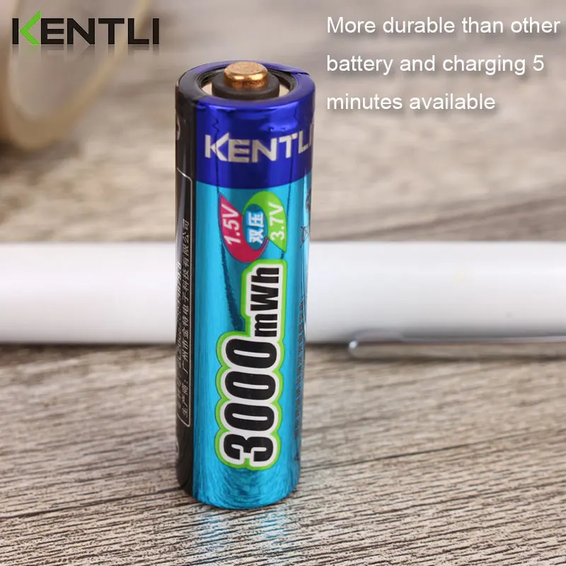 KENTLI 1 5 V 3000mWh литий-ионный аккумулятор AA aa перезаряжаемый + 4 канала полимерный