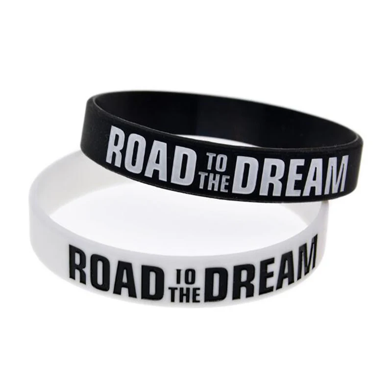 

Вдохновляющий браслет Road to the Dream, резинка из силикона, эластичный браслет, ювелирное изделие с чернильным наполнителем, логотип