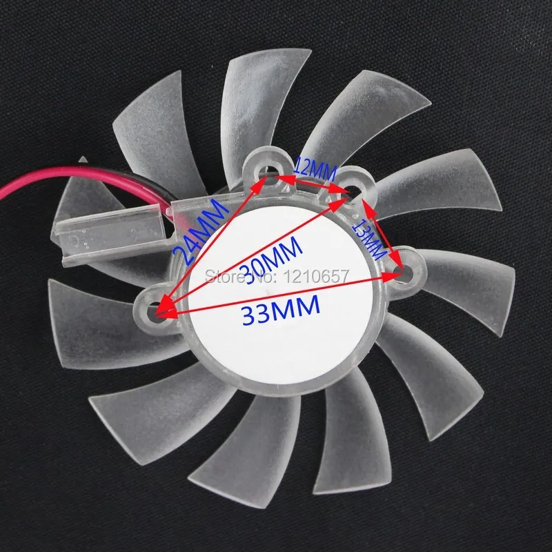 1 шт. 65 мм DC 2pin 12 в компьютерный VGA Видеокарта теплоотвода охлаждающий
