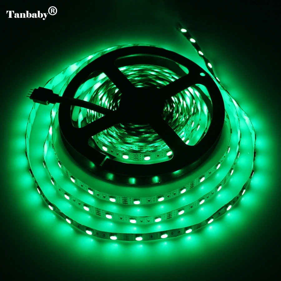 Светодиодные ленты SMD 5050 Non-Водонепроницаемый DC12V 60 Светодиодный s/m 5 м/лот гибкий светодиодный светильник RGB Светодиодные ленты светодиодный лента для домашнего украшения лампы