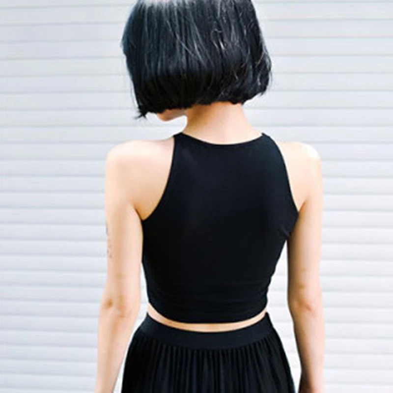 Женские однотонные майки без рукавов укороченные топы сексуальные обтягивающие