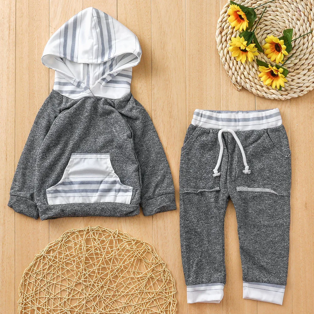 Коллекция 2018 года осенняя одежда с капюшоном для маленьких мальчиков и девочек