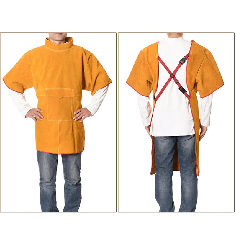 Яловая кожа сварочная куртка сверхмощная одежда износостойкая анти ожогов