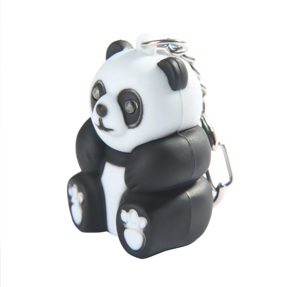 1 шт. светодиодный брелок в виде мультяшной панды со звуком милая сумка животного