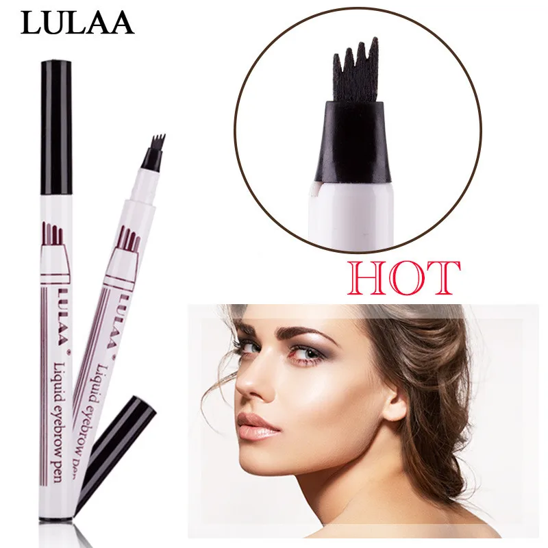 Microblading Eyebrow Pen Tattoo Waterproof Fork Tip Pencil Long Lasting Professional Fine Sketch Liquid Eye Brow | Красота и здоровье