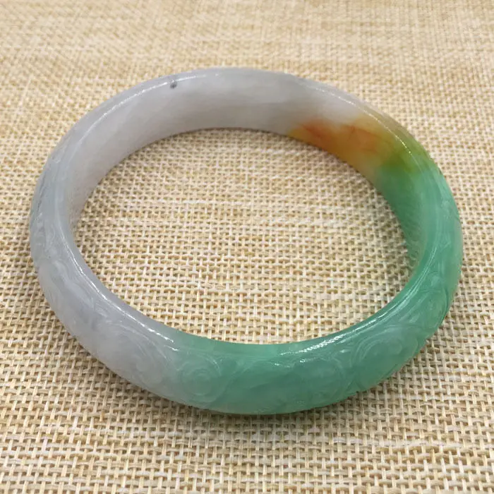 Браслет с натуральными камнями китайский ручной работы коричневый зеленый