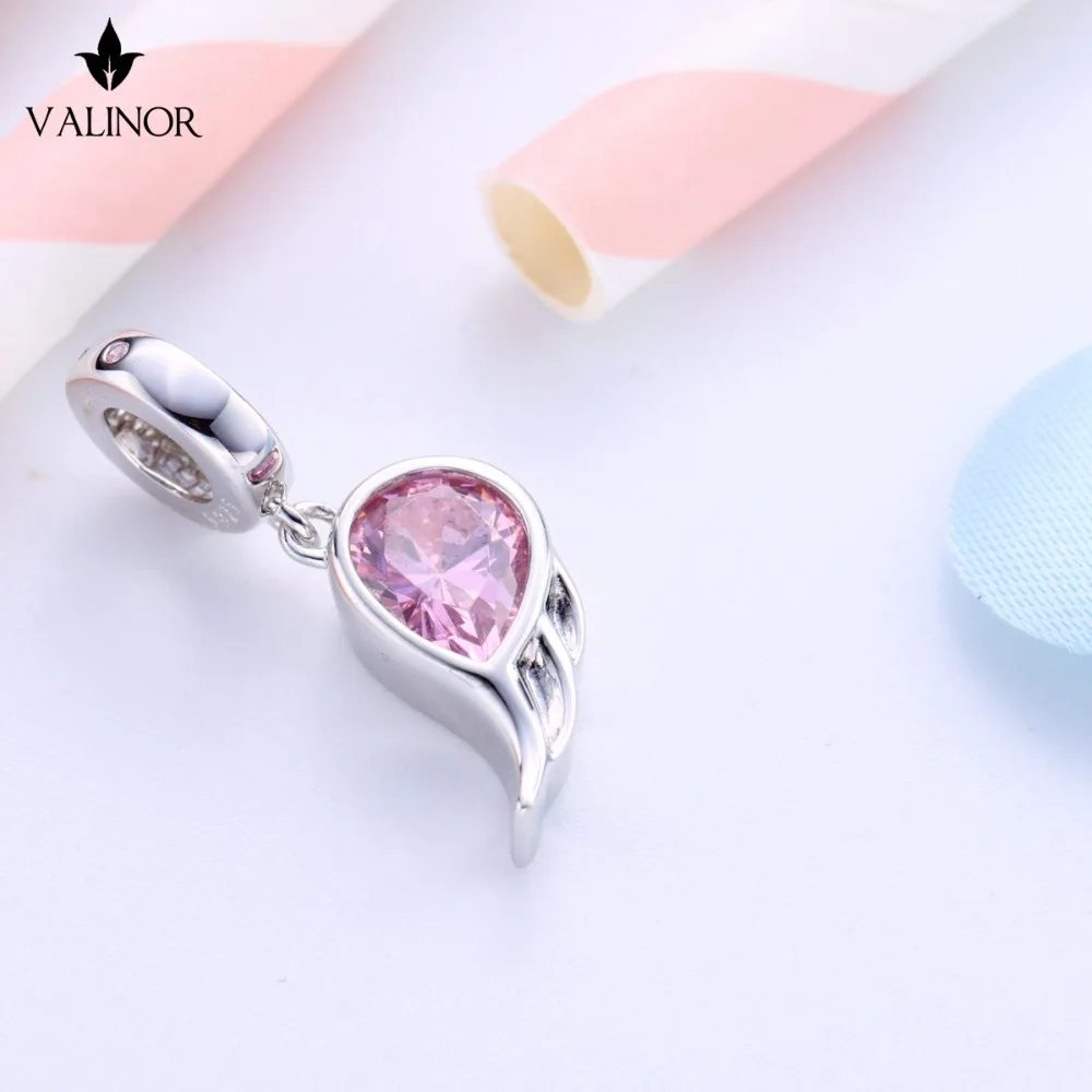 Видео! Шармы бусины из серебра 925 пробы с крыльями для браслетов никогда не меняют