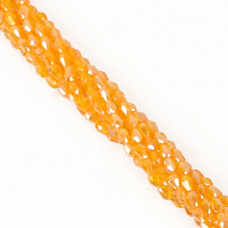 Orange yellow-AB Стиль, 70 шт./лот, цветные хрустальные бусины в форме капли воды, стеклянные бусины для рукоделия, аксессуары для ювелирных изделий ручной работы - Цвет: Orange yellow-AB