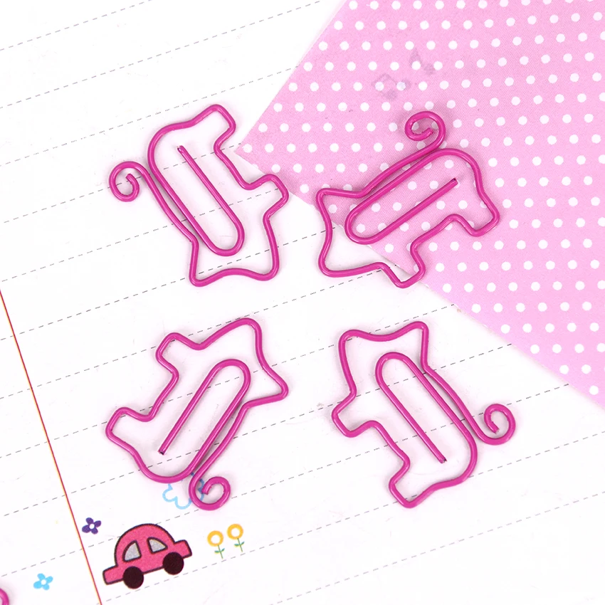 10 шт. милые животные поросенок металлические зажимы Kawaii закладки Memo клип розовые