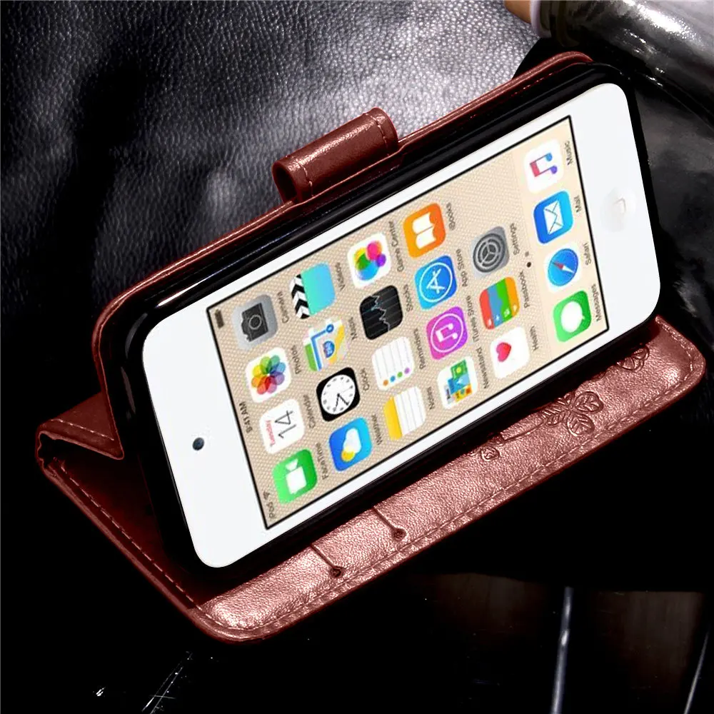 Touch6 тисненый кожаный чехол для Apple iPod touch 6 откидная крышка подставка слот карт