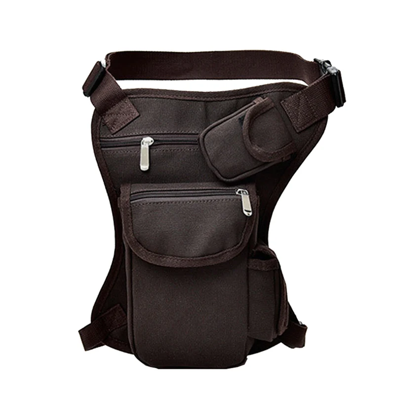 Brown Leg Bag Модная Холщовая Сумка для ног для женщин и мужчин, повседневная многофункциональная тактическая поясная сумка, поясная сумка для ног, поясная сумка для мальчиков, мото и Байкерский карман - Цвет: Brown Leg Bag