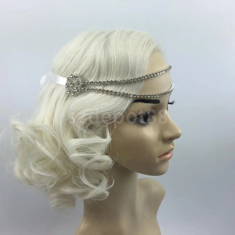 Винтажная повязка на голову в стиле 90-х с застежкой цепочке для волос Great Gatsby