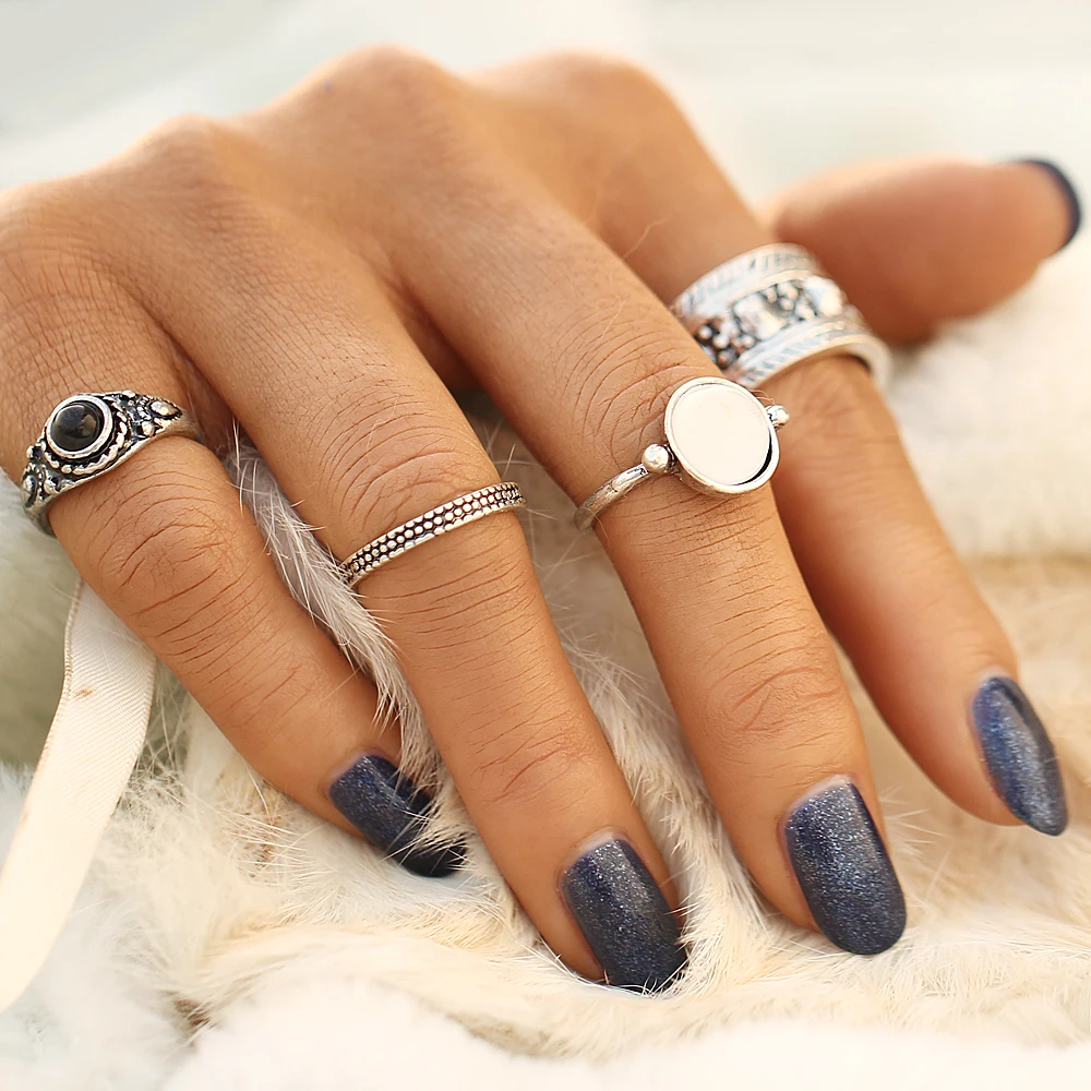 Женские и мужские кольца IF ME винтажные золотого цвета в стиле панк 4 шт./компл.|new