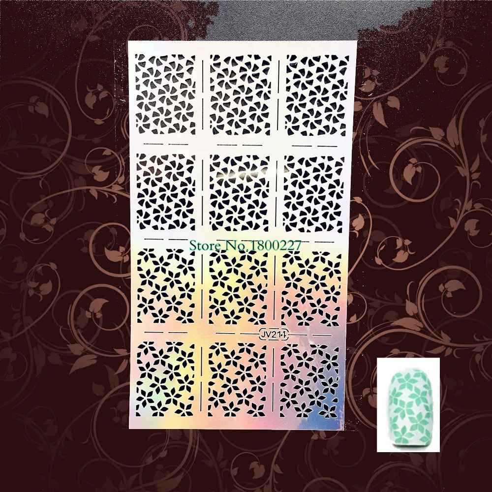 Наклейка для дизайна ногтей с цветочным рисунком|art gustav|stencil materialstencil cleaner |