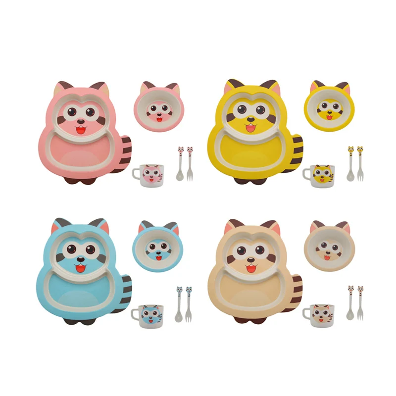 5 шт./компл. чаша для кормления с рисунком енота посуда набор посуды детей