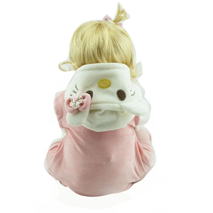 Кукла реборн силиконовая светлые волосы игрушка в виде кошки подарок для детей 20