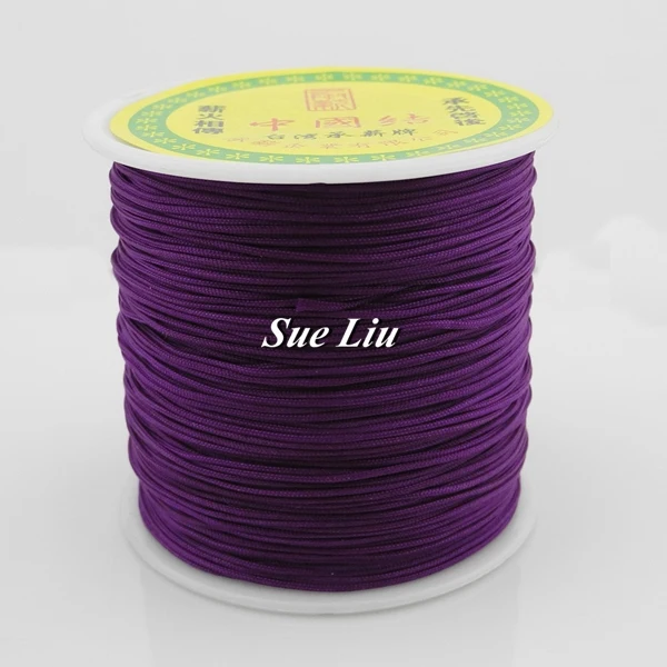 Dk Violet CX138 0,8 мм 49-цвет нейлоновый шнур нить китайский узел макраме шнур браслет плетеный шнур кисточки вышивка бисером нить-100 м/катушка - Цвет: Dk Violet CX138