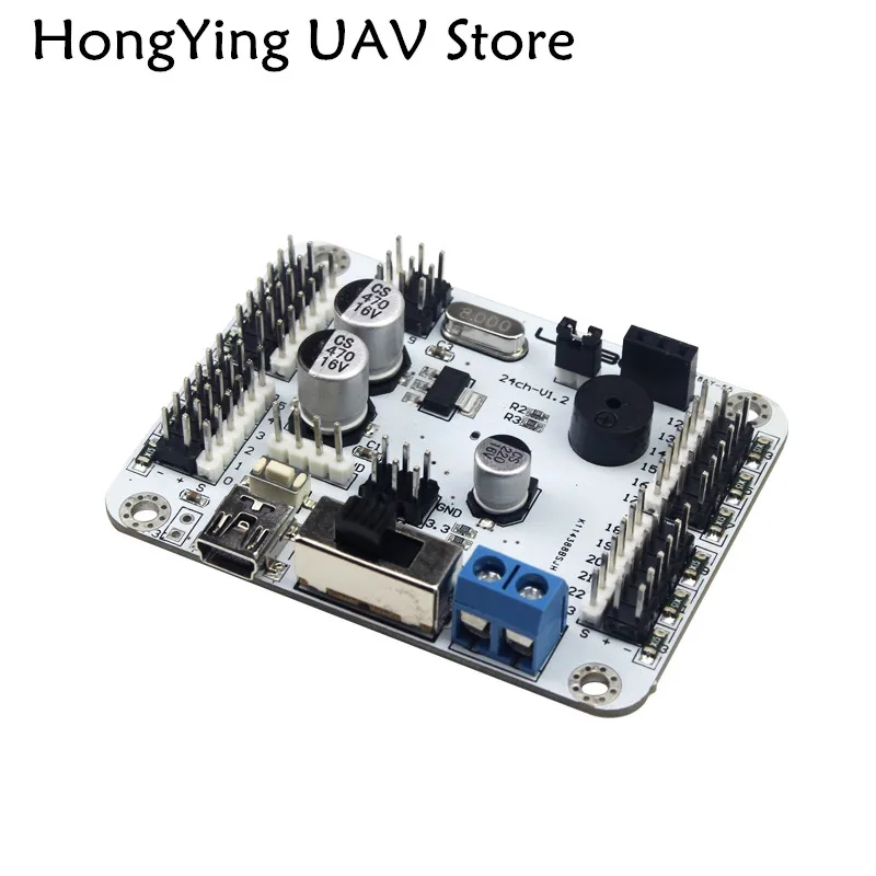 DIY 24 CH Servo контроллер с беспроводной ручкой PS2 защита от перегрузки по току пульт