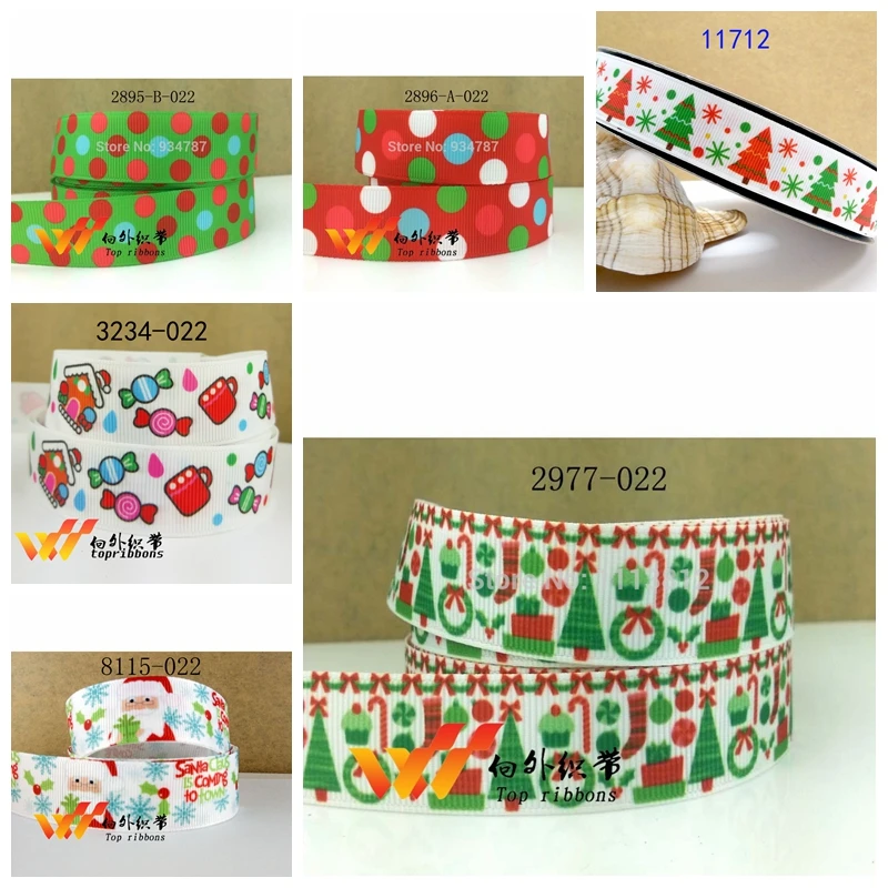 Бесплатная доставка 50 ярдов Рождественская Лента печатная grosgrain лента 2977 | Дом и