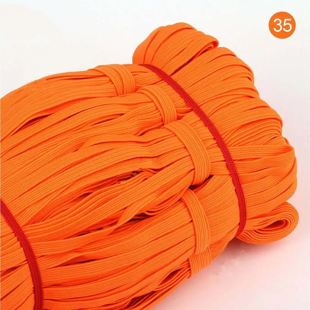 35 Orange 5Y 6 мм эластичная лента цветная мягкая латексная пряжа эластичная лента s резинка DIY для беременных детей Швейные сумки с аппликацией аксессуары - Цвет: 35 Orange 5Y