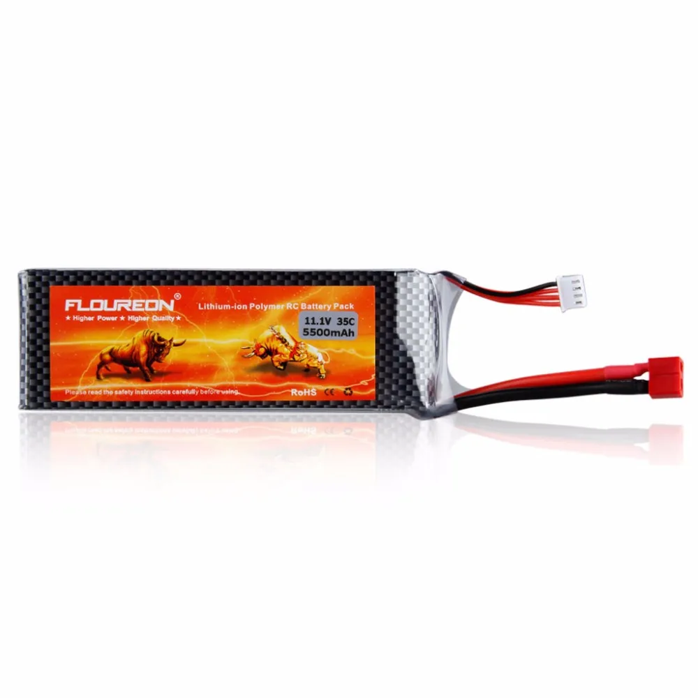 FLOUREON 11,1 V 5500mAh 3S 35C Lipo RC батареи Deans для RC вертолет, самолет с радиоуправлением RC Хобби