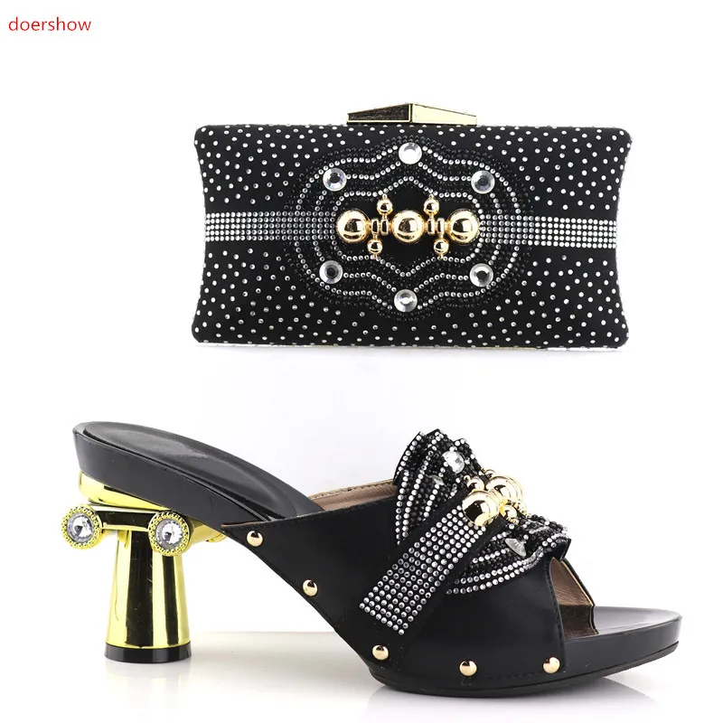Doershow/комплект из туфель и сумочки в африканском стиле Итальянские женские