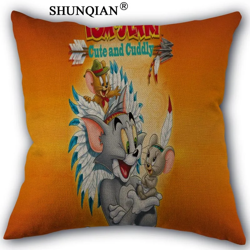 Pillowcase Наволочка Том и Джерри на заказ, наволочки из хлопка на заказ, Декоративная Подушка для домашнего интерьера - Цвет: Pillowcase