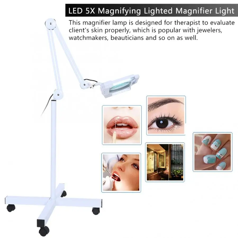 Светодиодная Косметическая увеличительная Лупа 5X с подсветкой европейской