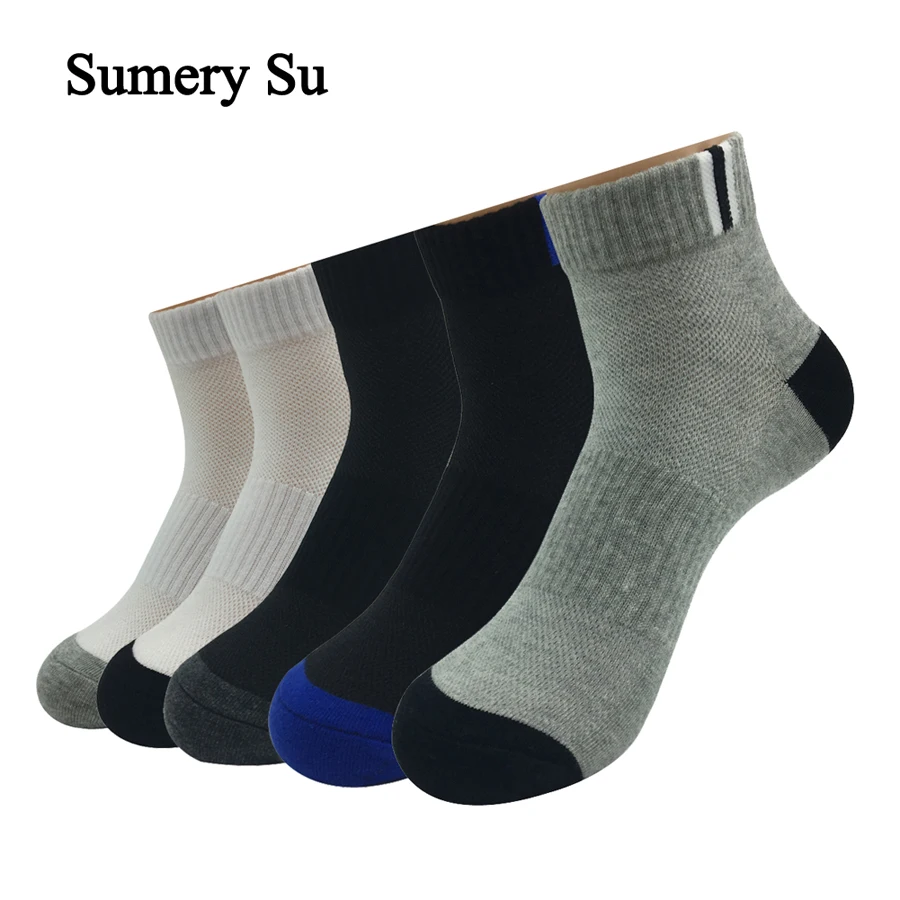 5 Pairs/Lot  Sport Socks  Men  Winter Thick Outdoor Running Compression Breathable Cotton Socks Male Crew Socks