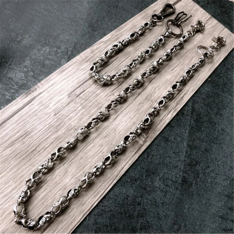 Ремень со скелетом мужской модный пояс цепочка в стиле панк/хип хоп