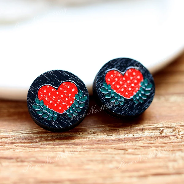 Уникальный 3D рельефный 16 мм круглый цветной рисунок с сердцем лазерная резка