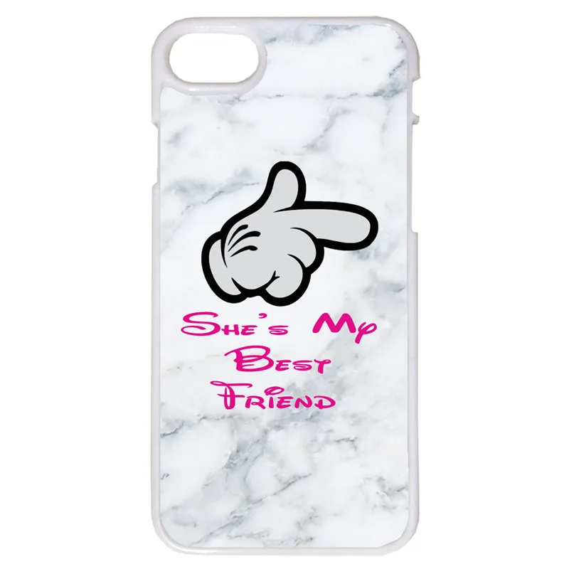 She's My Best Friend BFF Marble Pattern Hard Phone Case Cover For iPhone Xs Max 7 8 Plus 6 6s 5s Samsung Huawei + Tempered Glass |
