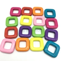 acrylic square circle beads for jewelry making hollow out colored squares straight hole fashionable beads 512mm 25pcsbag