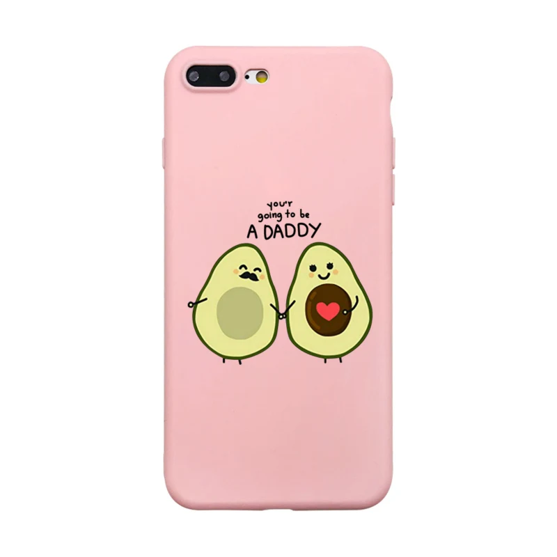 A201784 Милый чехол для телефона, чехол для iPhone XR, 6, 6S Plus, X, 5, SE Plus, чехол, мультяшный, летний, фруктовый, авокадо, розовый, чехол для телефона для iPhone 8, 7 Plus - Цвет: A201784