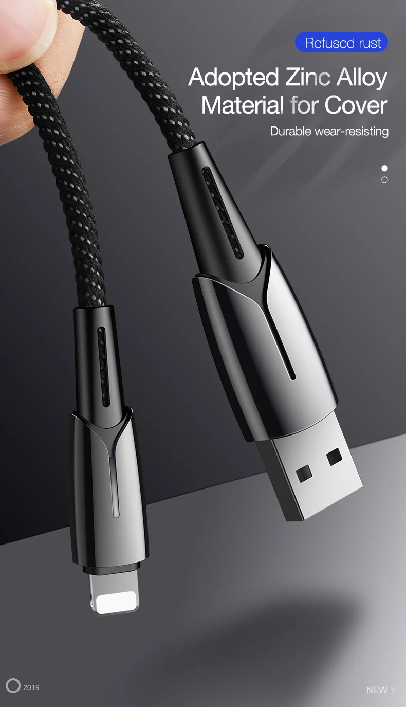 CAFELE USB кабель 2.0A Быстрая зарядка данных Кабель зарядного устройства для iPhone XS Max XR X 8 7 6 6S 5 5S iPad автоматическое отключение кабеля