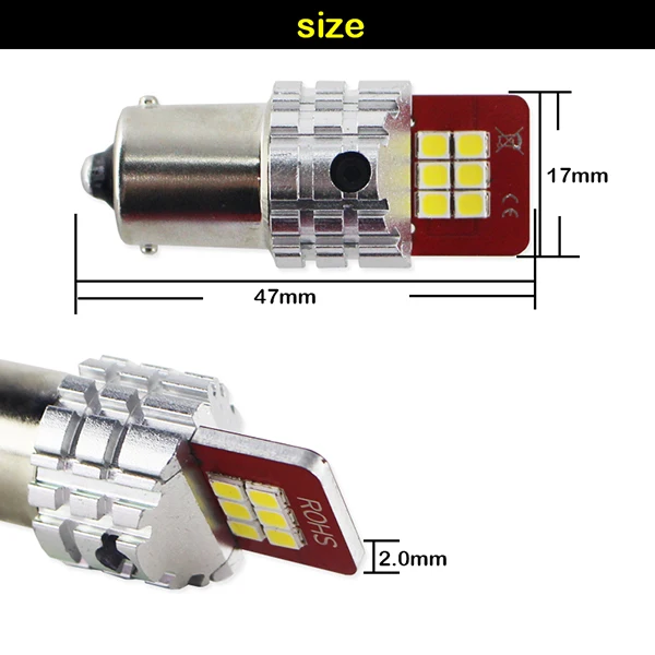 IJDM P21W светодиодный 7443 W21W лампы 1156 T20 W21/5 Вт 7440 bay15d Авто светодиодный DRL SMD белого цвета-красный, желтый, 12V сигнал поворота стопор обратного светильник