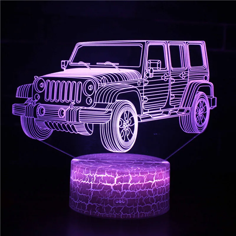 Настольная лампа Magiclux с подставкой из АБС и детской платой модель автомобиля 3D Jeep