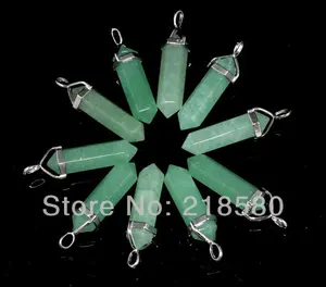 H-PP04 10pcs Green Aventurine Healing Crystal Point Pendant H-PP04 10pcs Green Aventurine Healing Crystal Point Pendant