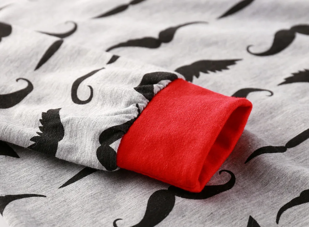 Комбинезоны с принтом усов для новорожденных мальчиков Детские комбинезоны