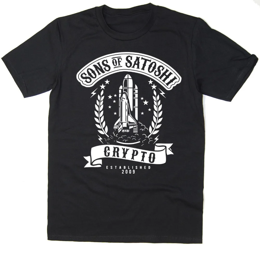 Sons Of Satoshi T-Shirt - Bitcoin Crypto Reddit Btc Ltc Xrp Summer Tops For Man Cotton Fashion Family T Shirts | Мужская одежда